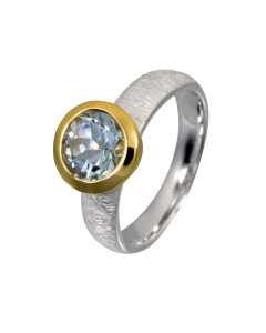 Ring Aquamarin, vergoldet